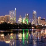 Austin Texas skyline at dark - near Country Oasis RV Park