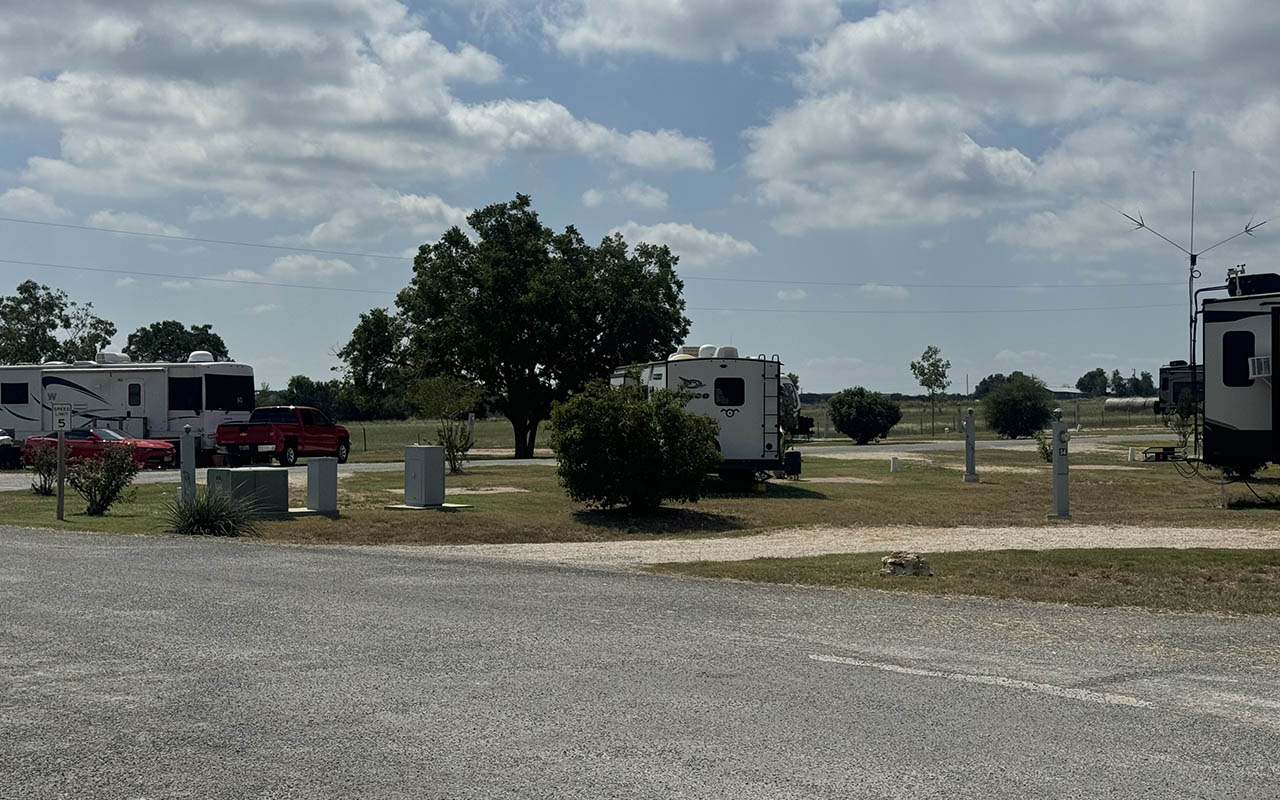 RV travelers enjoying a spring stay at Country Oasis RV Park near Austin Texas while exploring Central Texas communities